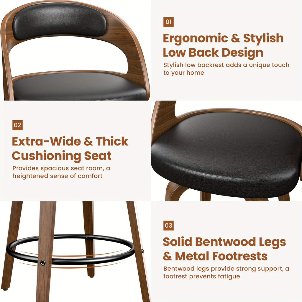 Modern 26" Counter Height Bar Stools Set Of 2