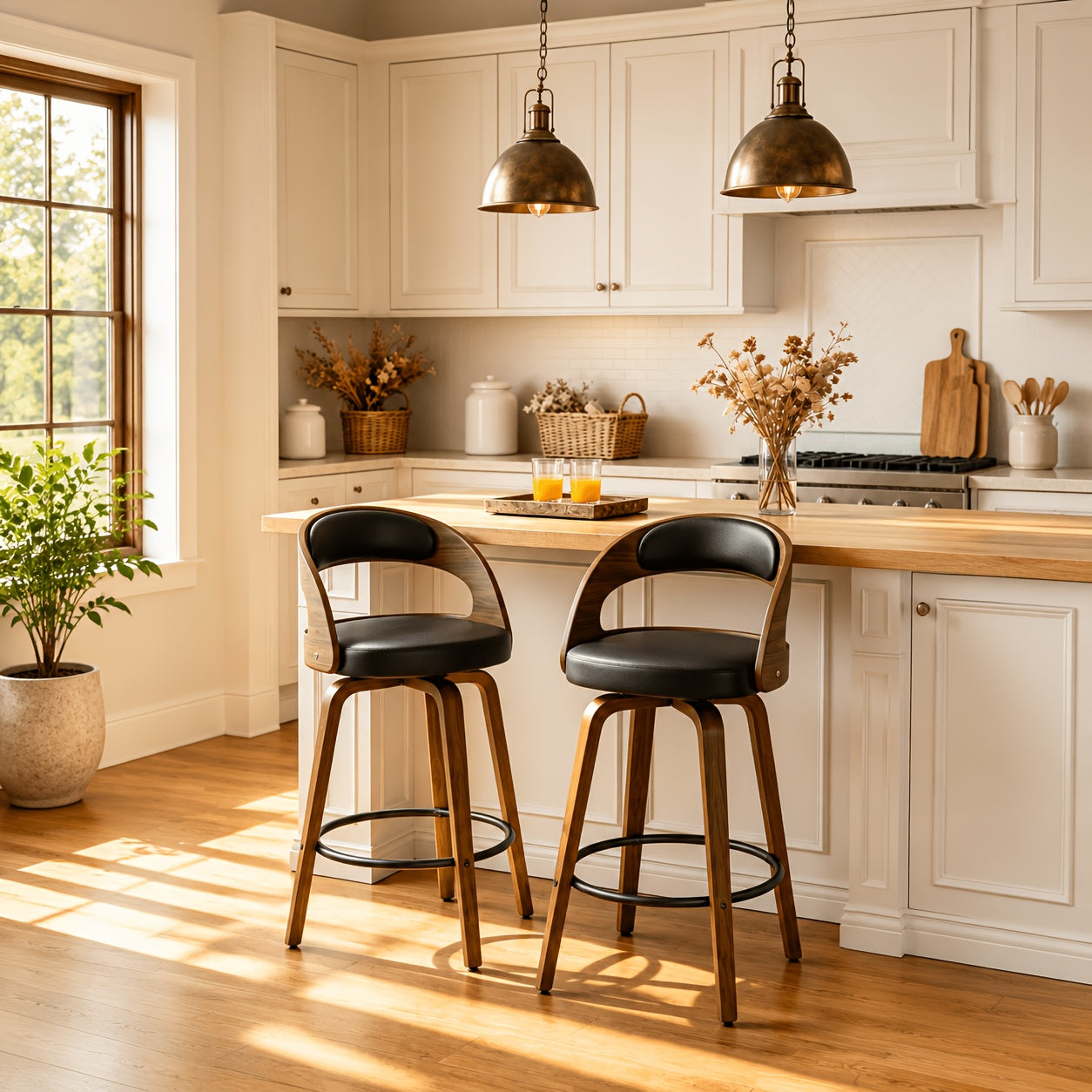 Modern 26" Counter Height Bar Stools Set Of 2